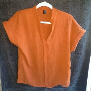 SHEIN Men's Casual Orange Button Down Shirt